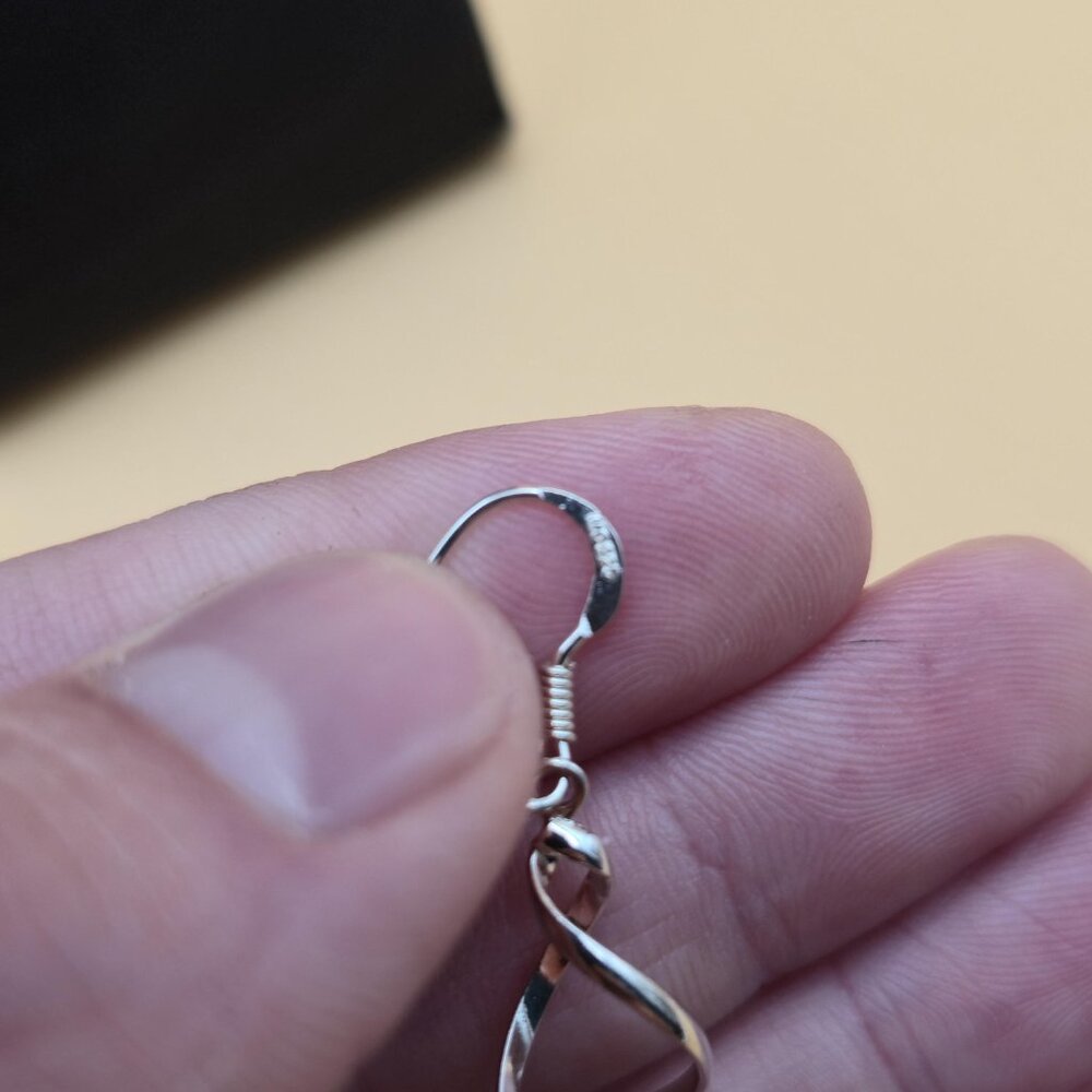 Sterling Silver Cute Pattern Simple Dangle Earrin… - image 3